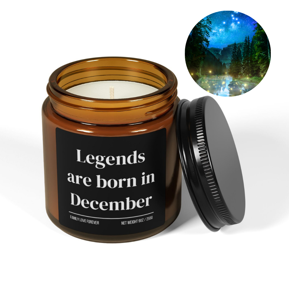 Legends are Born in December Scented Candle Birthday Gift for December Handmade December Birthday Present