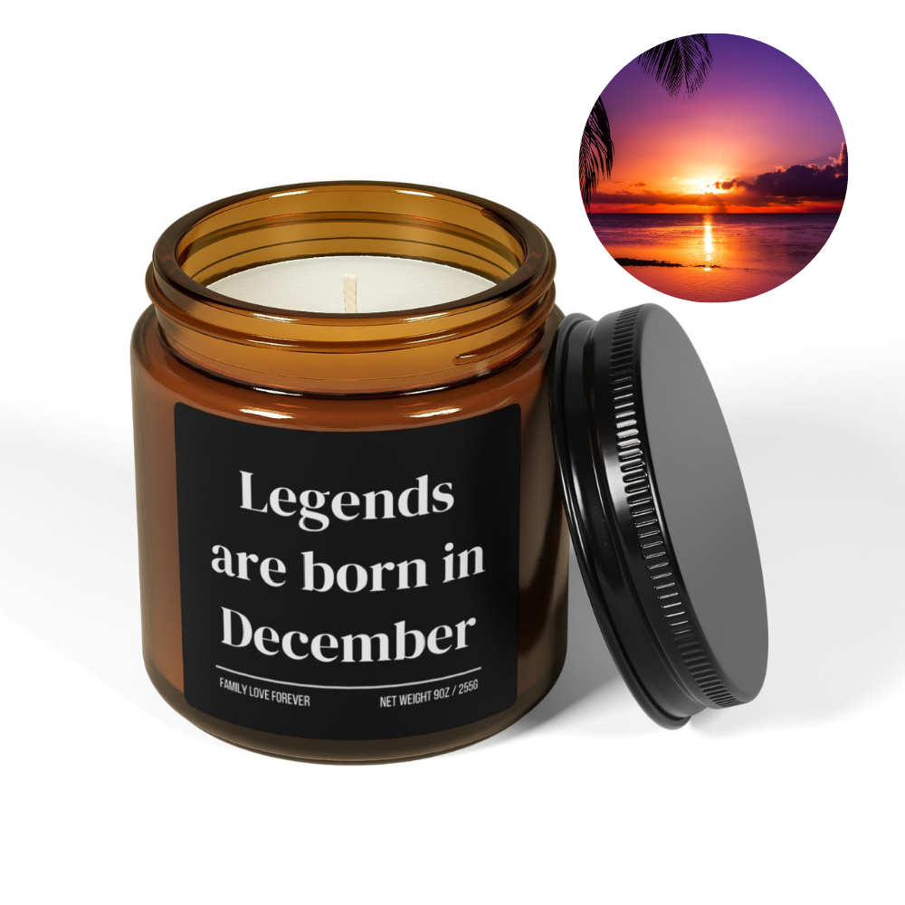 Legends are Born in December Scented Candle Birthday Gift for December Handmade December Birthday Present