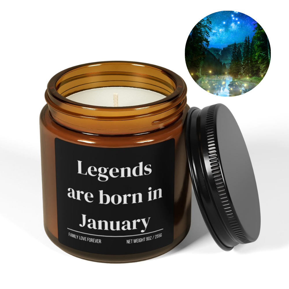 Legends are Born in January Scented Candle Birthday Gift for January Handmade March Birthday Present