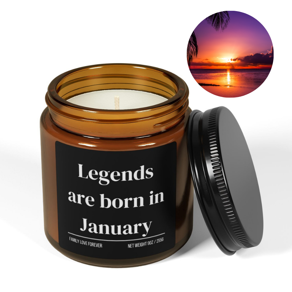Legends are Born in January Scented Candle Birthday Gift for January Handmade March Birthday Present