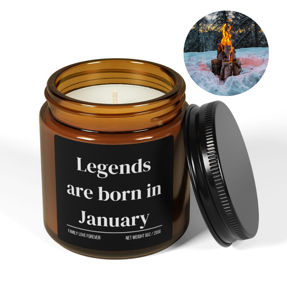 Legends are Born in January Scented Candle Birthday Gift for January Handmade March Birthday Present