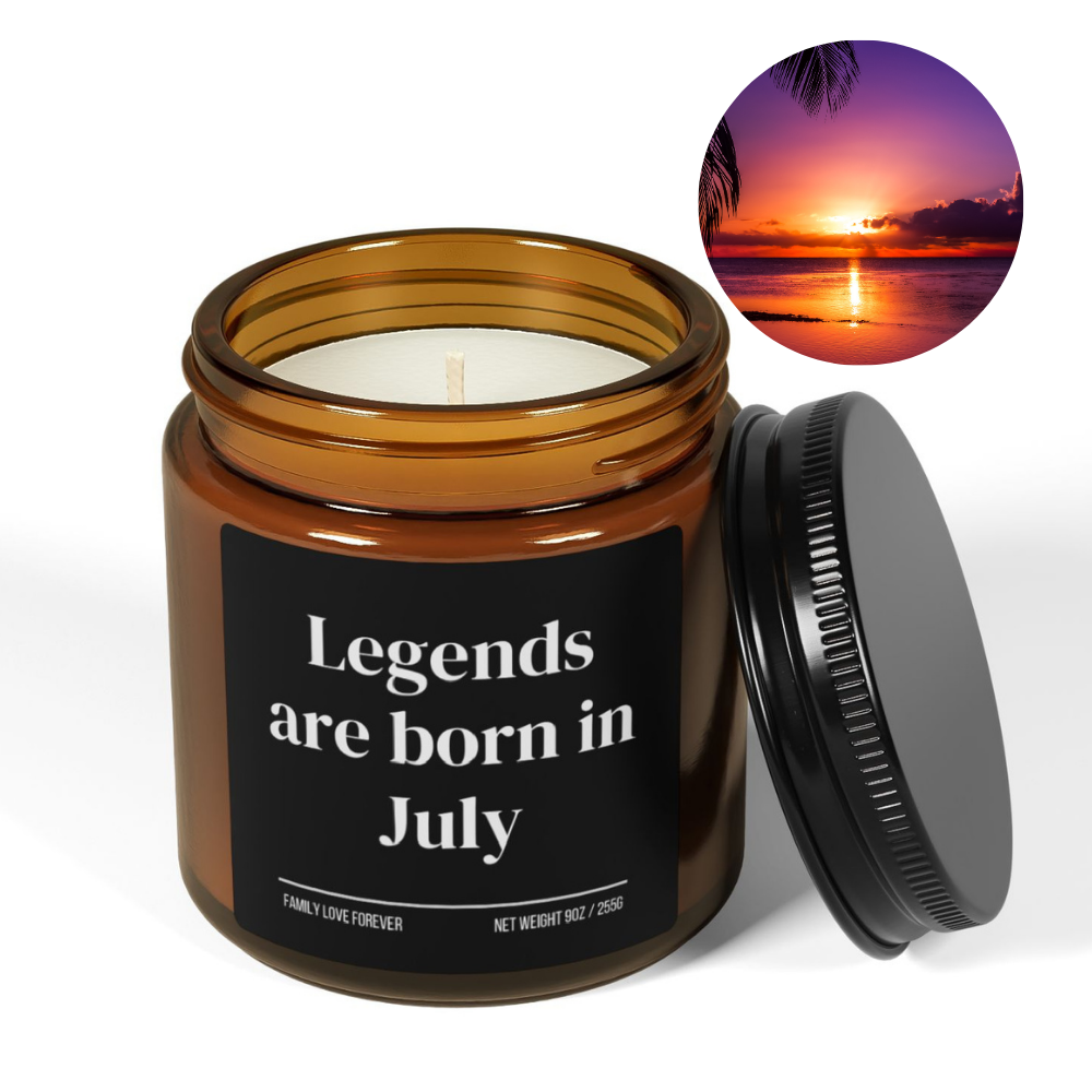 Legends are Born in July Scented Candle Birthday Gift for July Handmade July Birthday Present