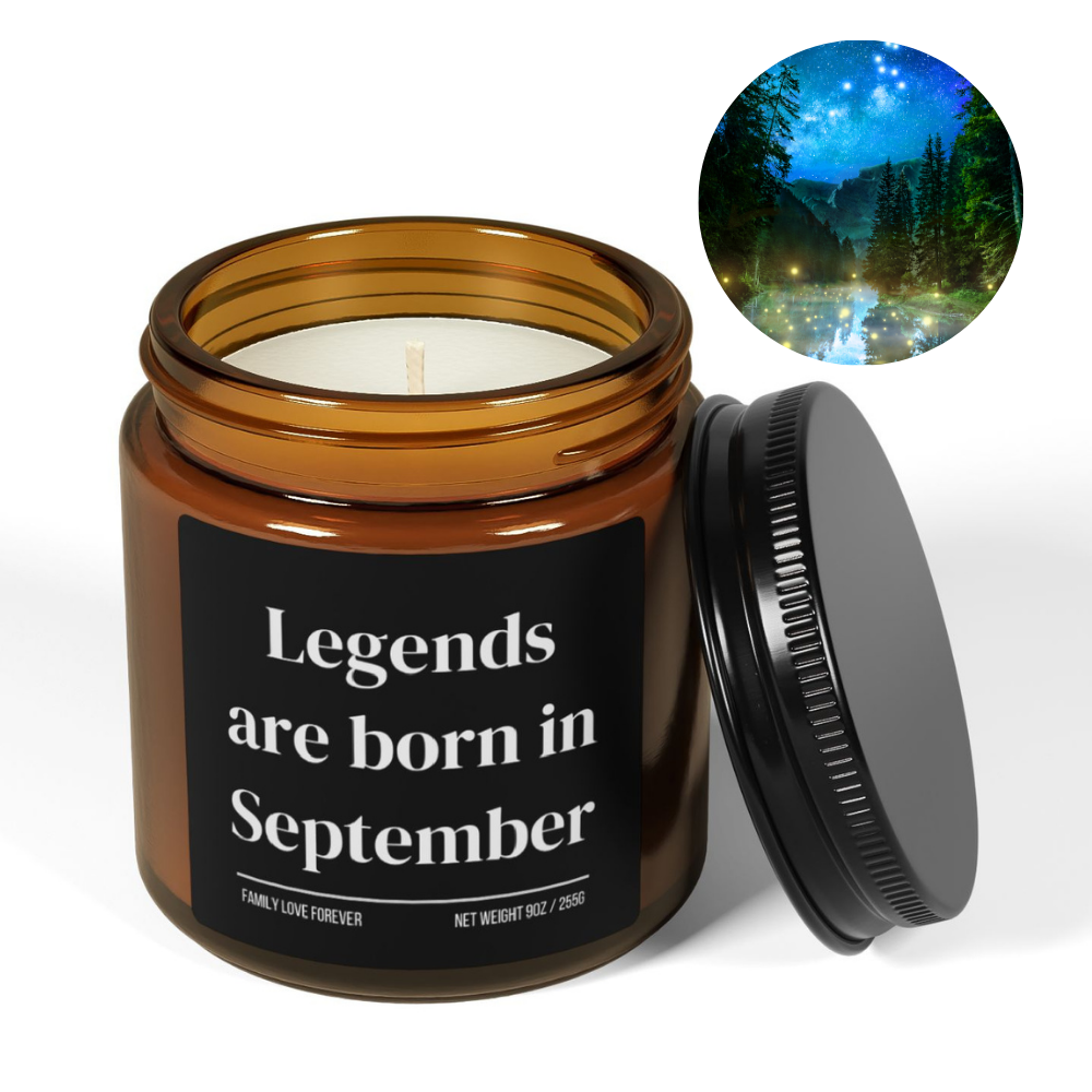 Legends are Born in September Scented Candle Birthday Gift for September Handmade September Birthday Present