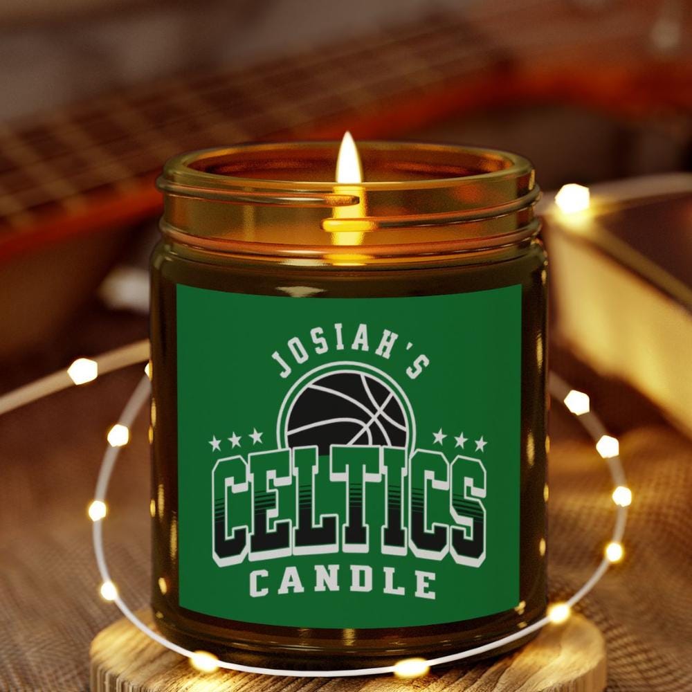 Personalized Boston Celtics Candle | NBA Celtics Basketball Fan Gift | Celtics Fan Gift for Him