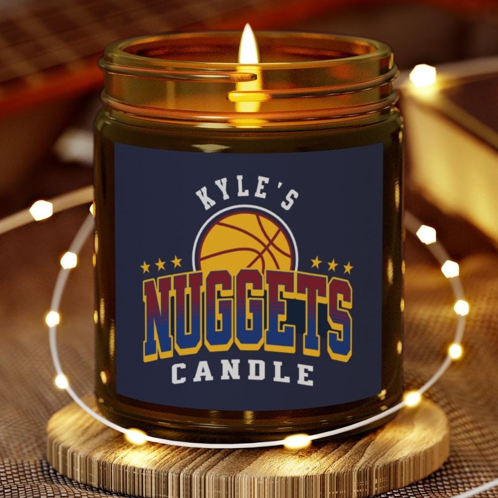 Personalized Denver Nuggets Candle | NBA Nuggets Basketball Fan Gift | Nuggets Fan Gift for Him