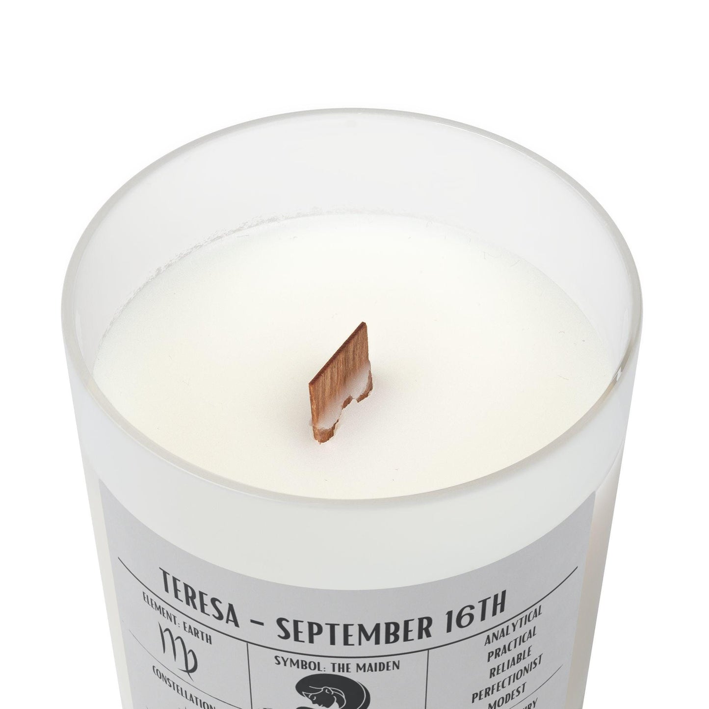 Personalized Virgo Zodiac Frosted Candle | August 23 - September 22 Birthday Gift | Birthdate Candle for Her | Custom Astrology Gift