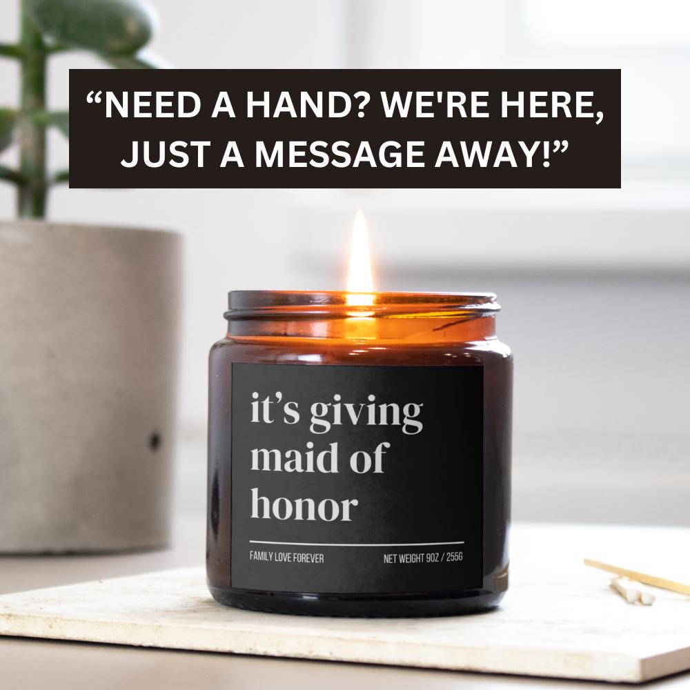 Maid of Honor Proposal Candle, Its Giving Maid of Honor Gift, Maid of Honor Gifts, Gift for Maid of Honor MOH Gift