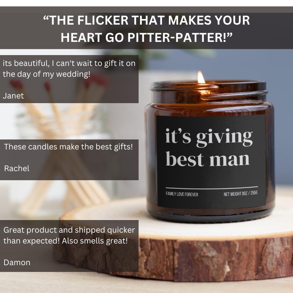 Best Man Proposal Gift Favor, It's Giving Best Man Candle, Best Man Gifts, Wedding Party Gifts, Wedding Party Favors