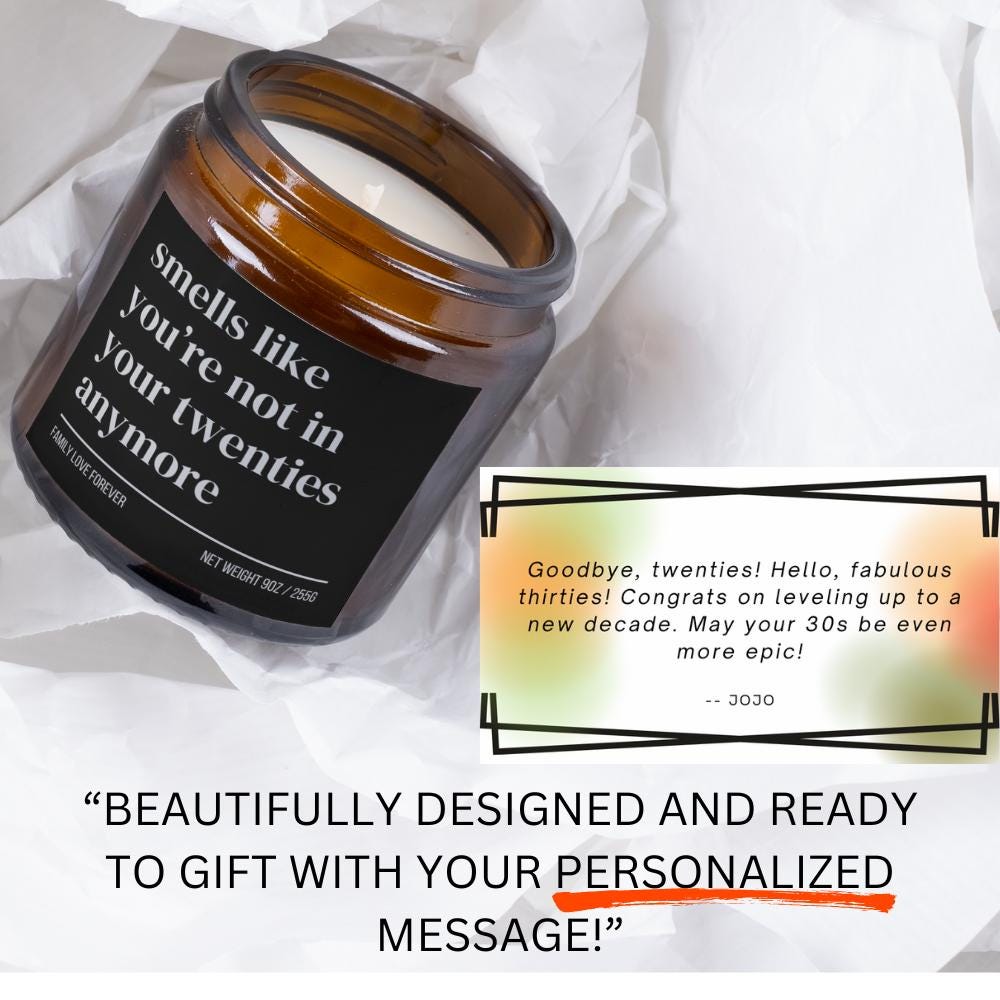 30th Birthday Gift Smells like your twenties are over Candle Funny Birthday Gifts Milestone Birthday Gifts for turning 30 Birthday Candle