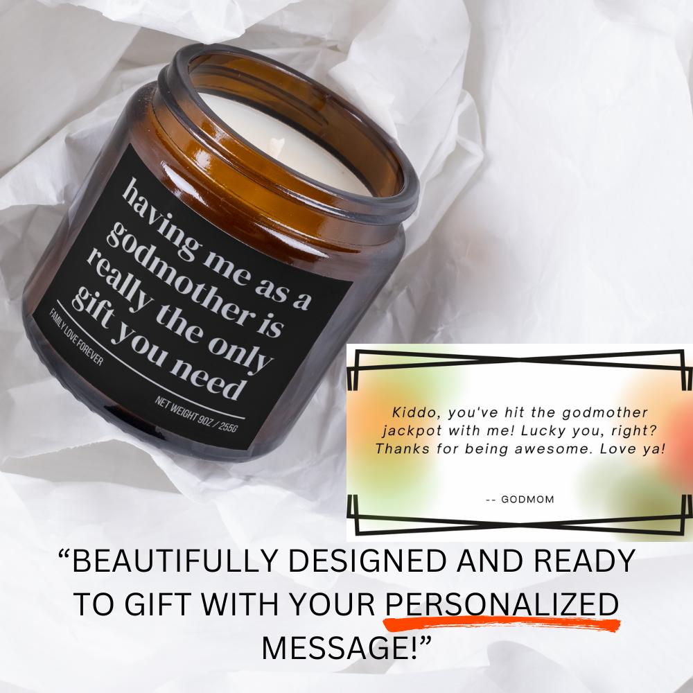 Goddaughter Birthday Gift From Godmother Having Me As A Godmother Candle Funny Goddaughter Mother's Day Gift Christmas Gift for Goddaughter