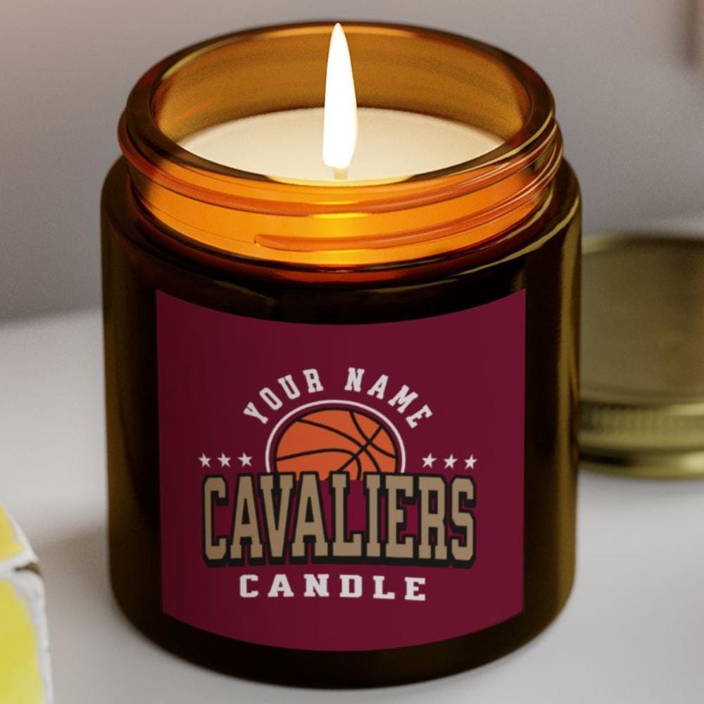 Customizable Cleveland Cavaliers Candle | NBA Cavaliers Basketball Fan Gift | Cavaliers Fan Gift for Him