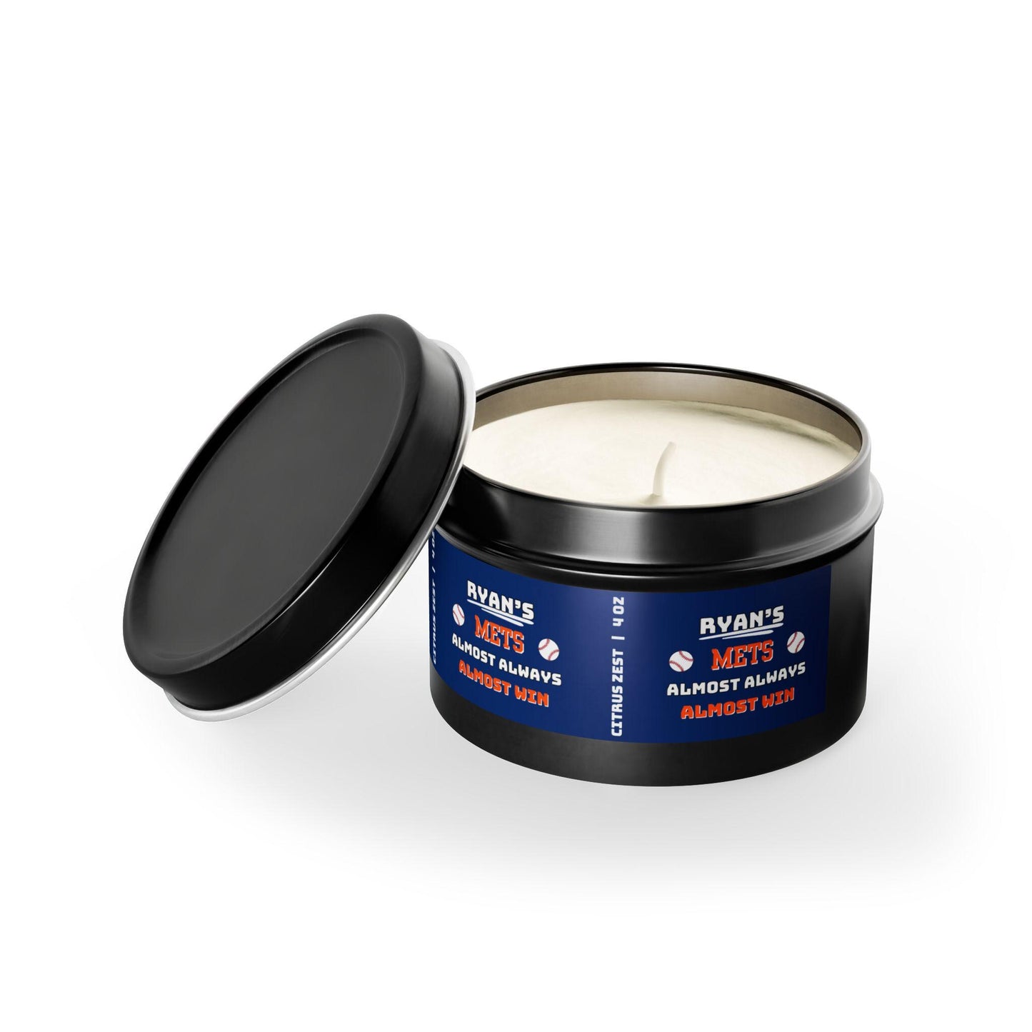 New York Mets Almost Always Win Personalized Candle | MLB Mets Baseball Fan Gift | Mets Fan Gift for Him