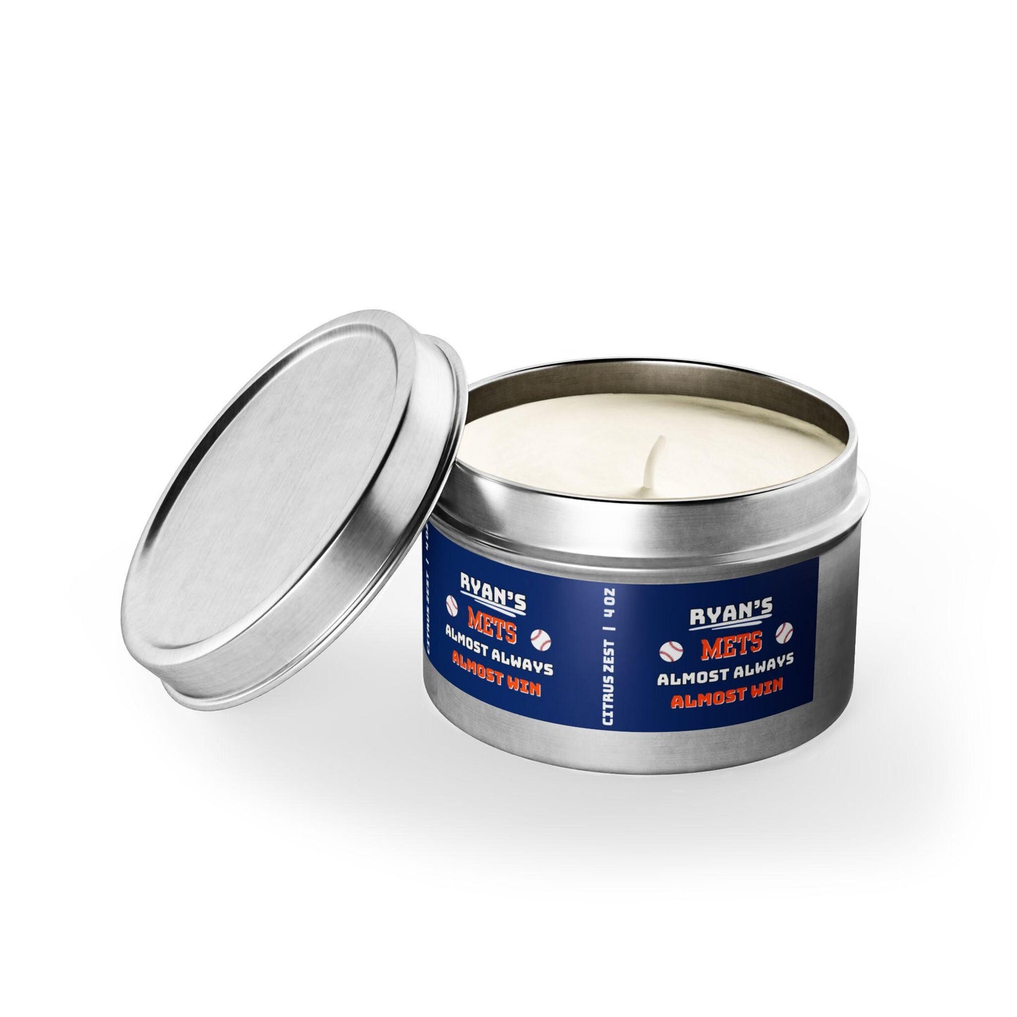 New York Mets Almost Always Win Personalized Candle | MLB Mets Baseball Fan Gift | Mets Fan Gift for Him
