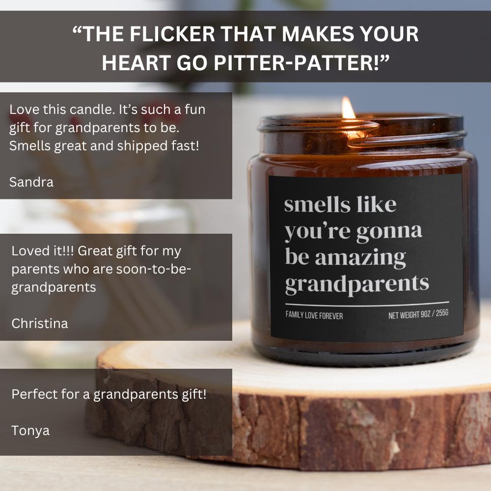 Personalized Grandparents Custom Candle Gift, New Grandma New Grandpa Announcement, Handmade Soy Wax Candle, Funny Grandparent Gift