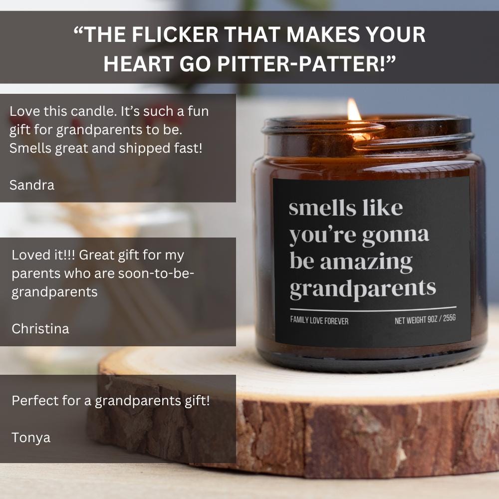 Smells Like You’re Gonna Be Amazing Grandparents Candle • Gift-Ready Baby Reveal for Parents • Hand-Poured Soy Wax