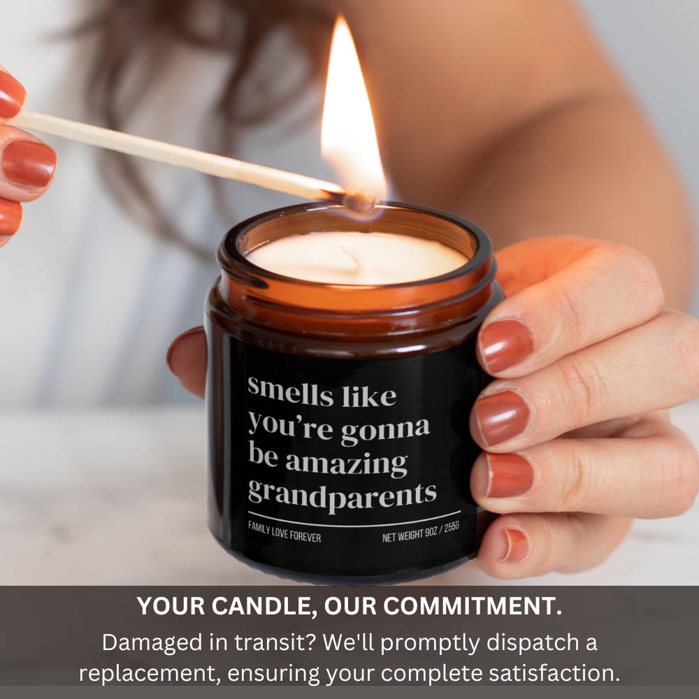 Personalized Grandparents Custom Candle Gift, New Grandma New Grandpa Announcement, Handmade Soy Wax Candle, Funny Grandparent Gift
