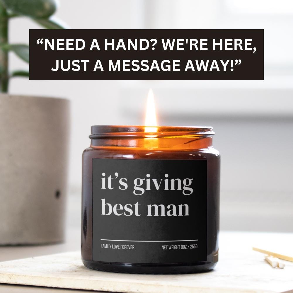 Best Man Proposal Gift Favor, It's Giving Best Man Candle, Best Man Gifts, Wedding Party Gifts, Wedding Party Favors