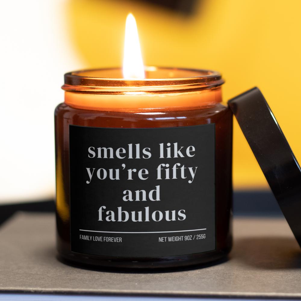 50th Birthday gift for women Smells like you're fifty and fabulous 50th Birthday gifts for her Mom 50th Birthday Gift for her
