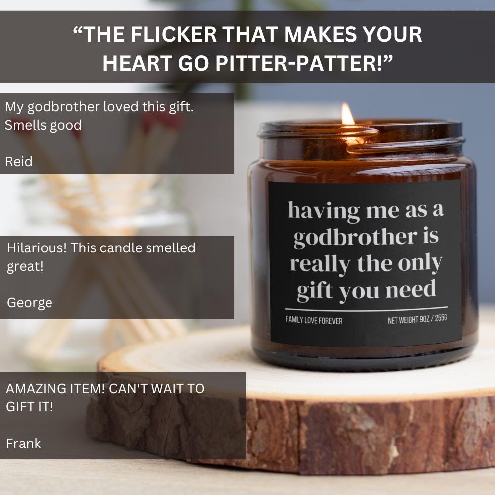 GodBrother Birthday Gift From GodBrother Having Me As A GodBrother Candle Funny GodBrother Father's Day Gift Christmas Gift for GodBrother
