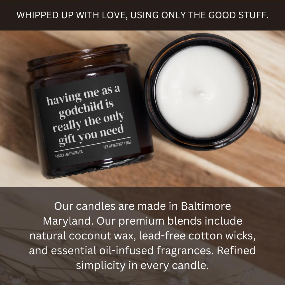 Godmother Birthday Gift From Godchild Having Me As A Godchild Candle Funny Godmother Father's Day Gift Christmas Gift for Godmother