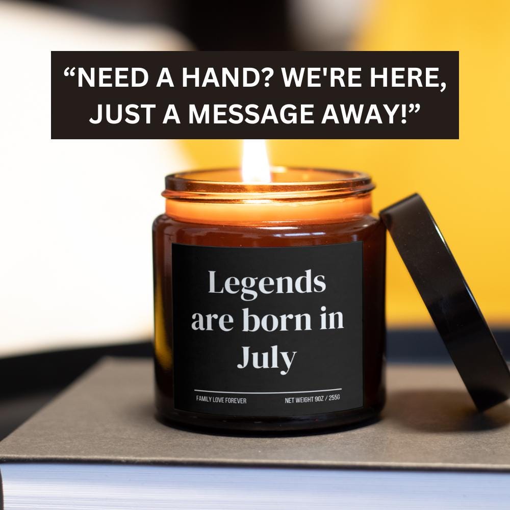 Legends are Born in July Scented Candle Birthday Gift for July Handmade July Birthday Present