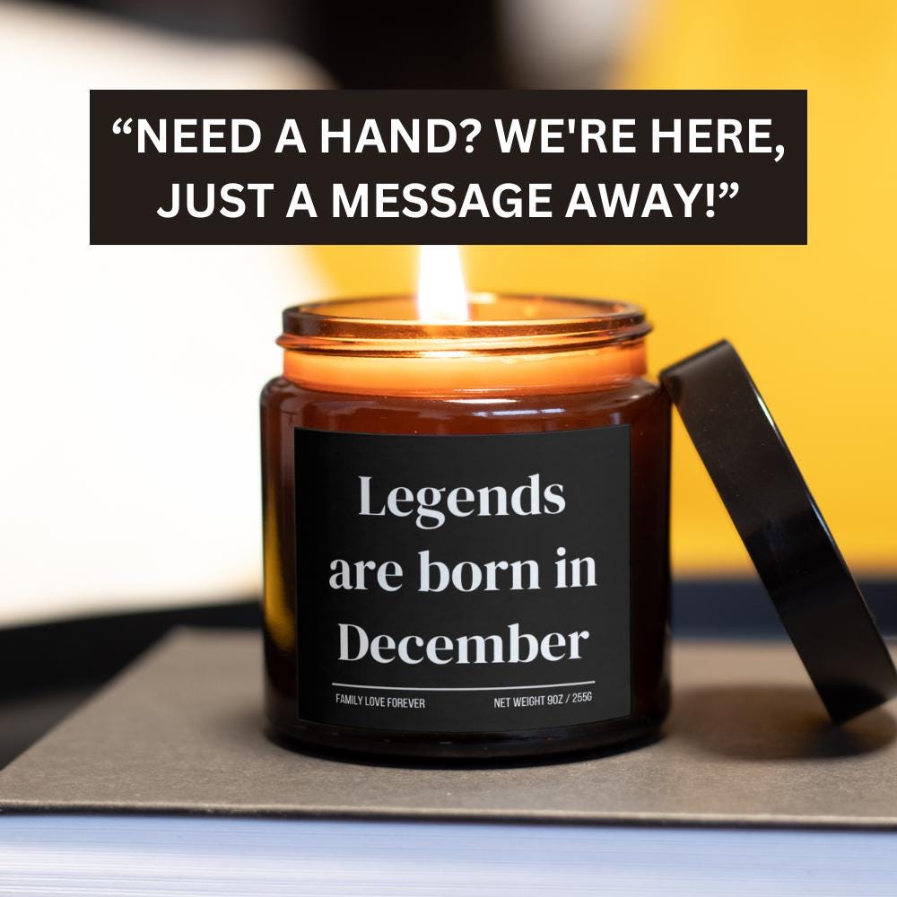 Legends are Born in December Scented Candle Birthday Gift for December Handmade December Birthday Present