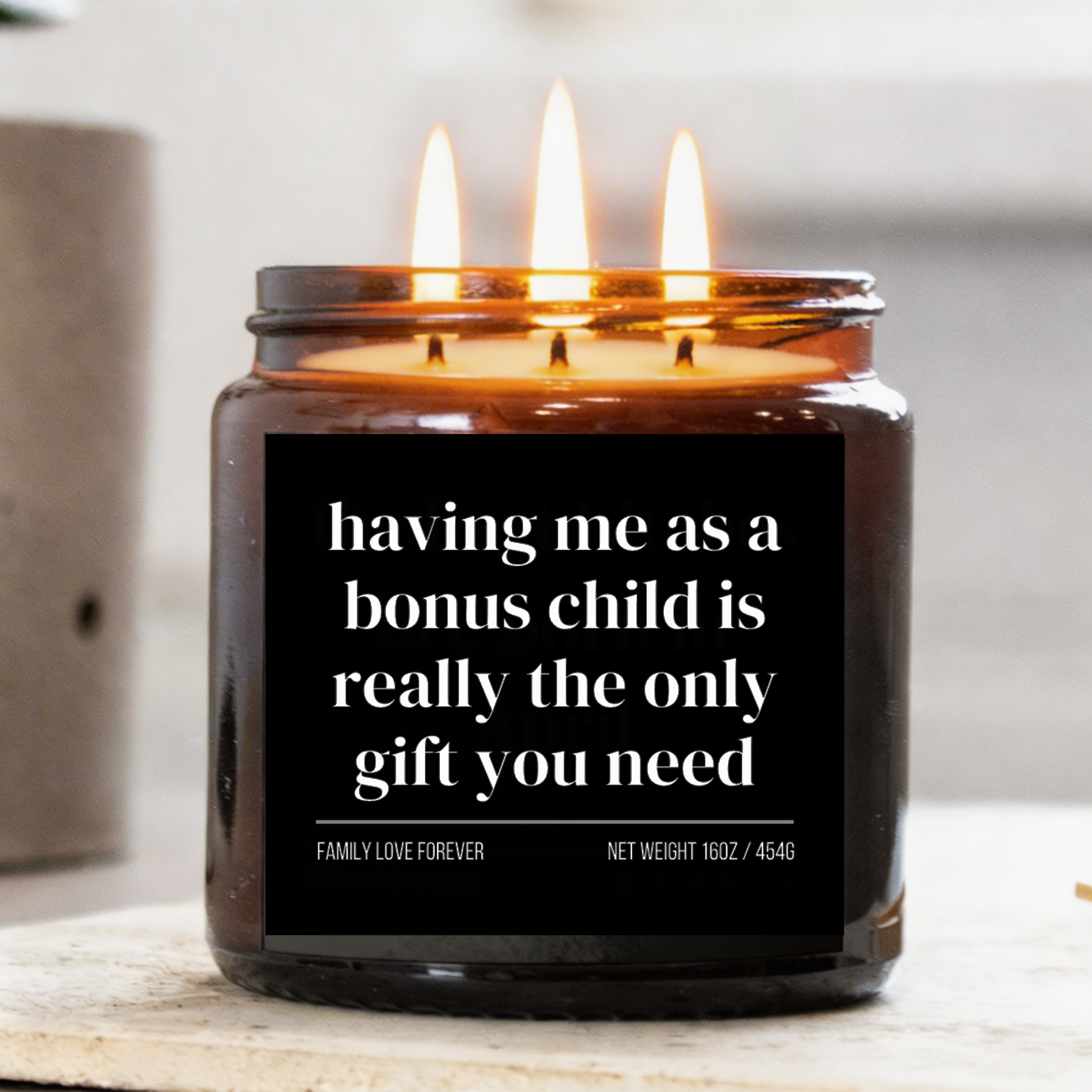 having me as a bonus child candle