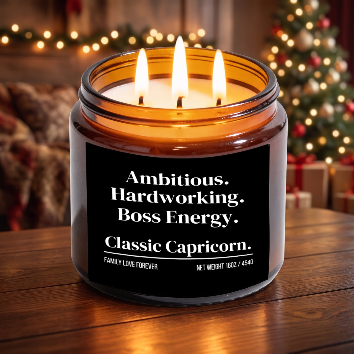 The "Ambitious. Hardworking. Boss Energy. Classic Capricorn." Candle — The Perfect Gift for Your Favorite Capricorn