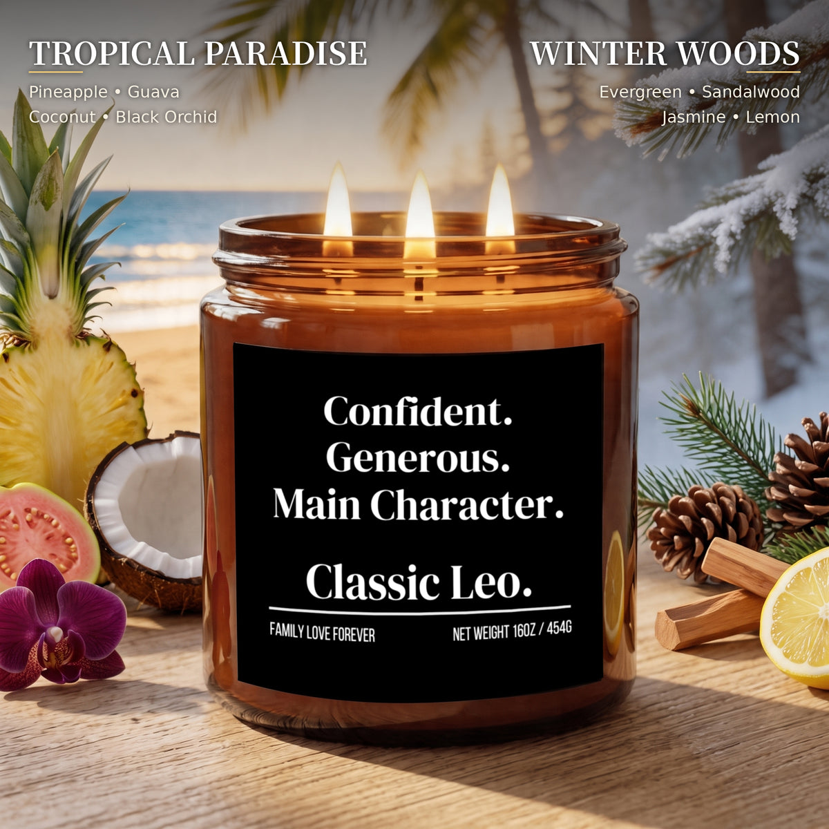 The "Confident. Generous. Main Character. Classic Leo." Candle — The Perfect Gift for Your Favorite Leo