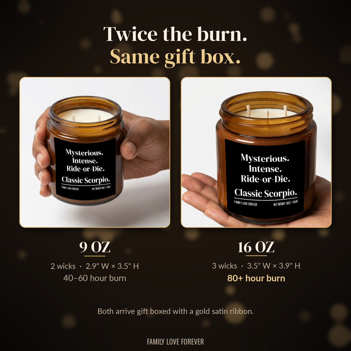The "Mysterious. Intense. Ride-or-Die. Classic Scorpio." Candle — Sloane’s Candle from FORBIDDEN.