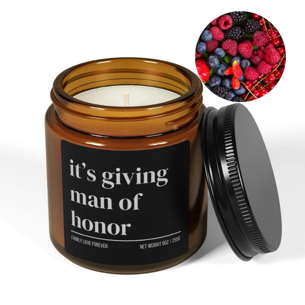 It's Giving Man of Honor Proposal Candle Favor, Man of Honor Gifts, Wedding Party Gifts, Wedding Party Favors (Copy)