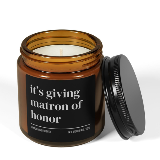 Its Giving Matron of Honor Proposal Candle Favor, Matron of Honor Gifts, Gift for Matron of Honor MOH Gift