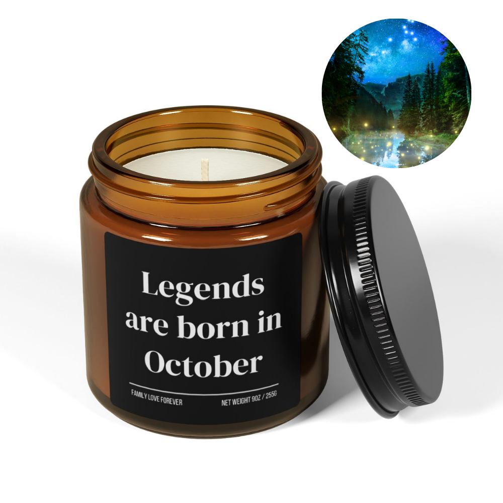 Legends are Born in October Scented Candle Birthday Gift for October Handmade October Birthday Present