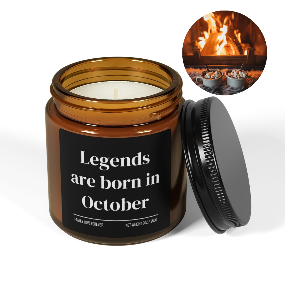 Legends are Born in October Scented Candle Birthday Gift for October Handmade October Birthday Present