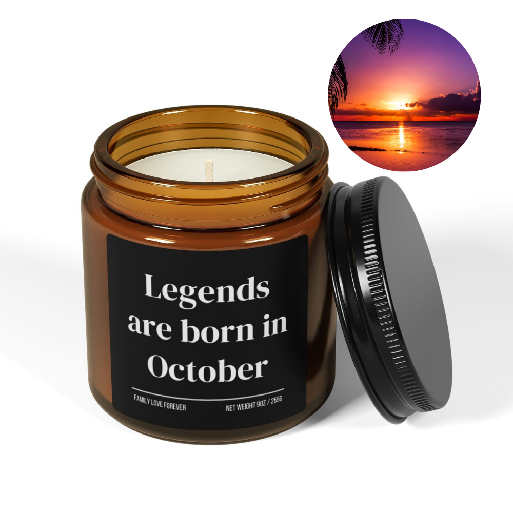Legends are Born in October Scented Candle Birthday Gift for October Handmade October Birthday Present