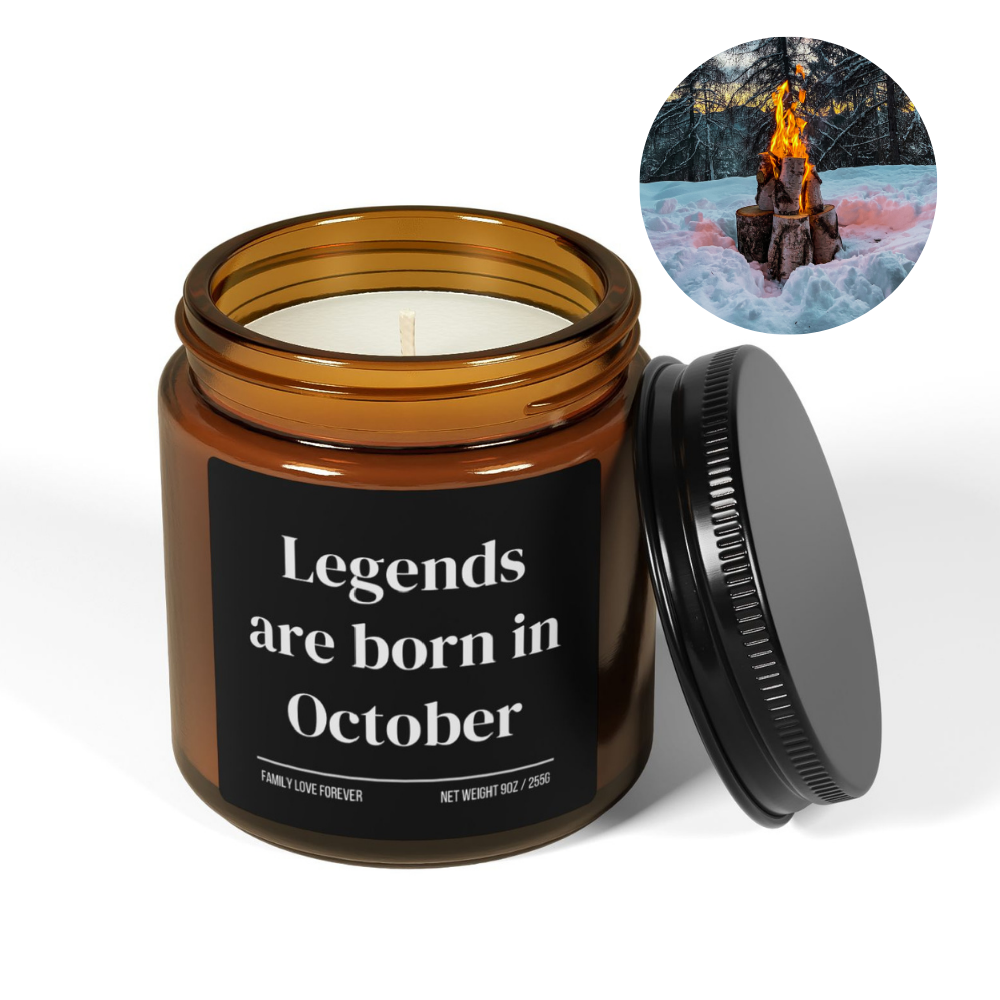 Legends are Born in October Scented Candle Birthday Gift for October Handmade October Birthday Present