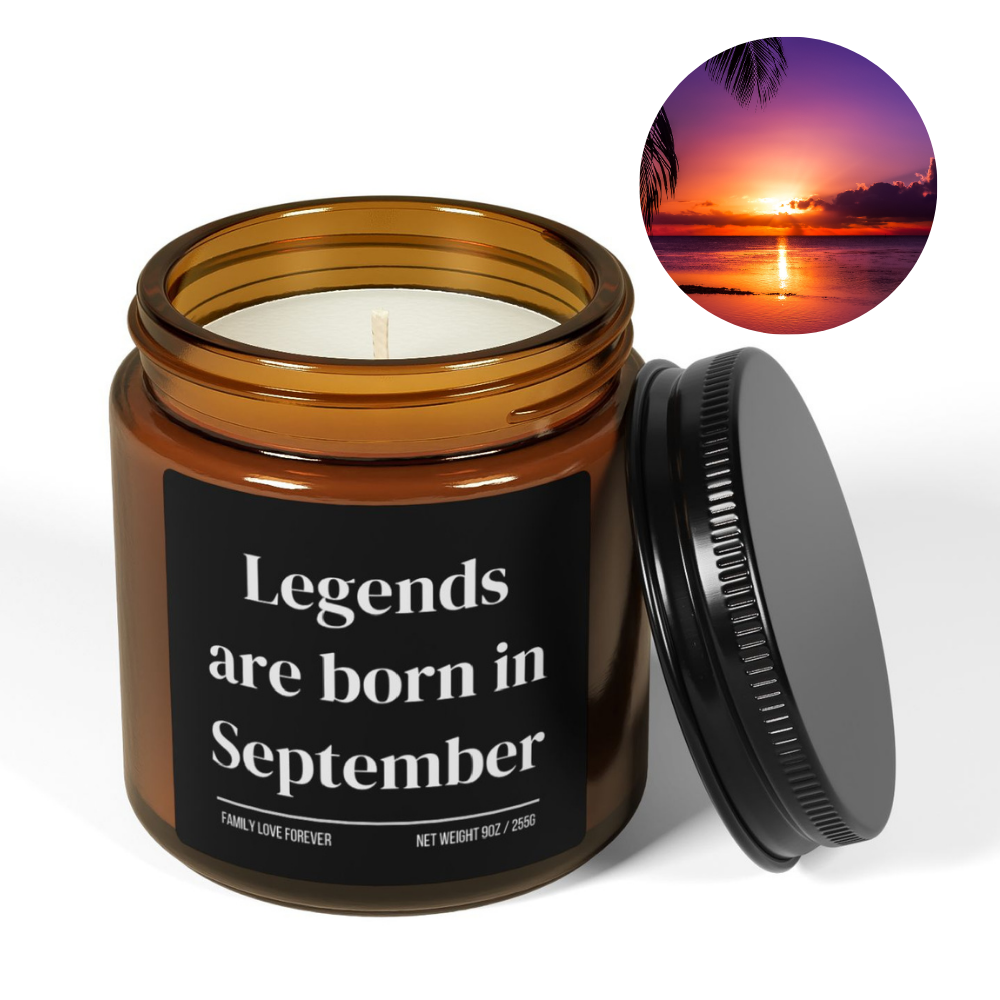 Legends are Born in September Scented Candle Birthday Gift for September Handmade September Birthday Present