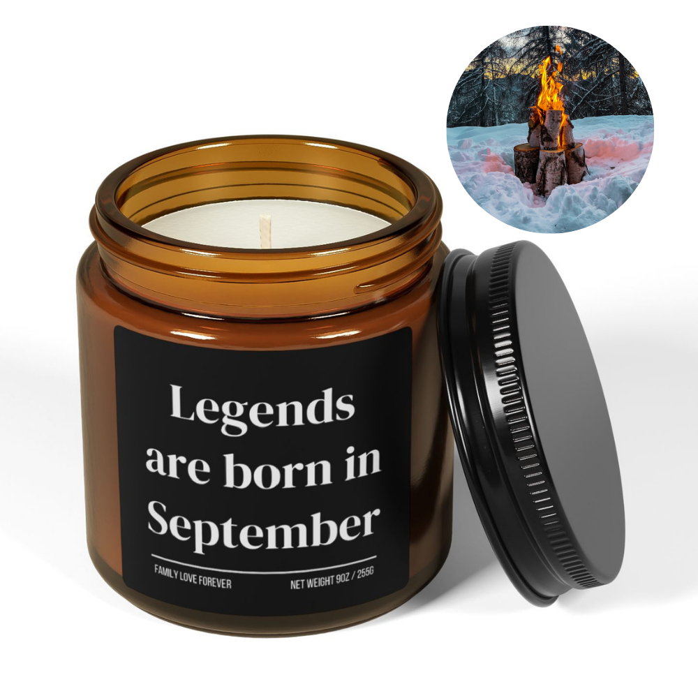 Legends are Born in September Scented Candle Birthday Gift for September Handmade September Birthday Present