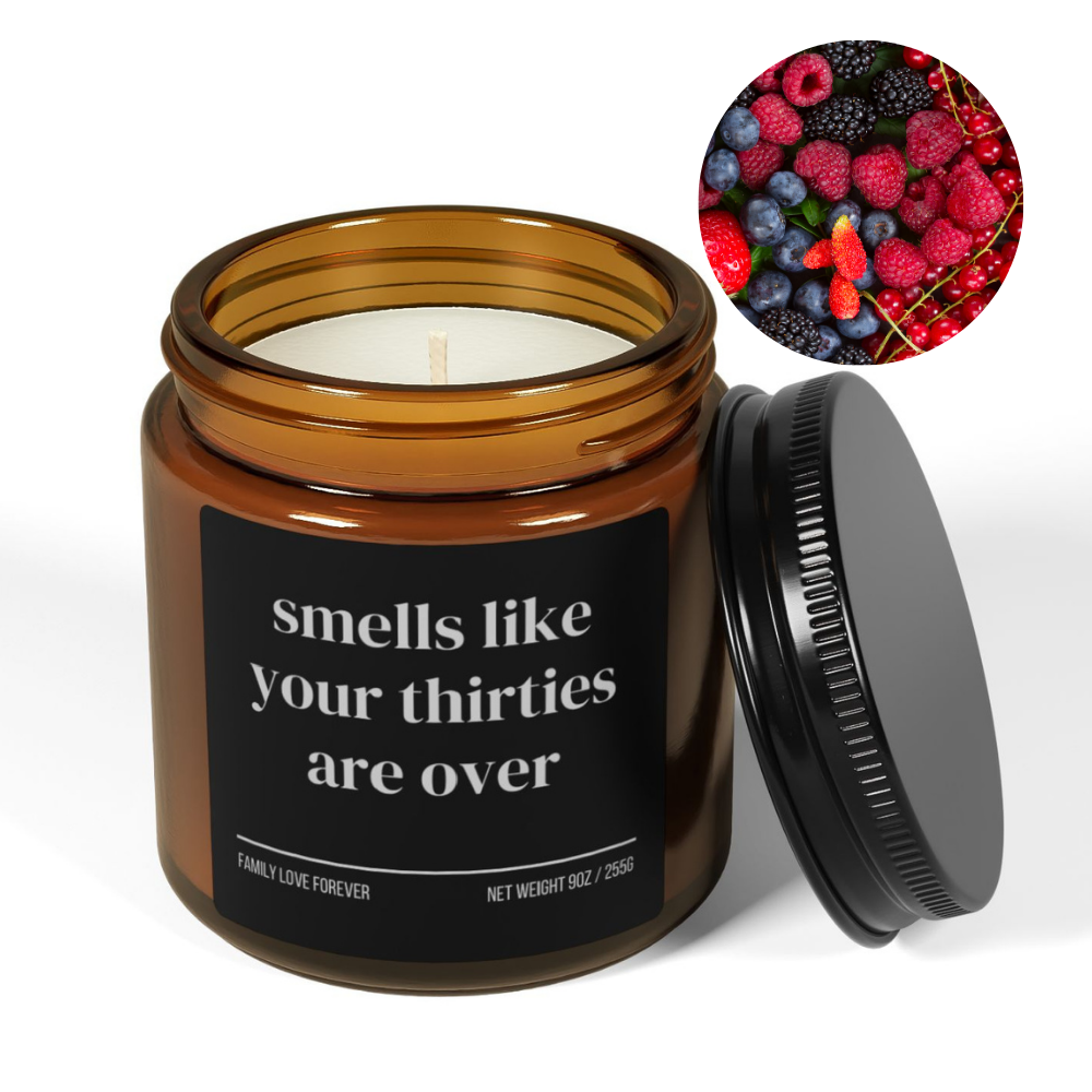 Smells Like Your Thirties Are Over Funny 40th Milestone Birthday Candle Gift for Turning 40 Years Old