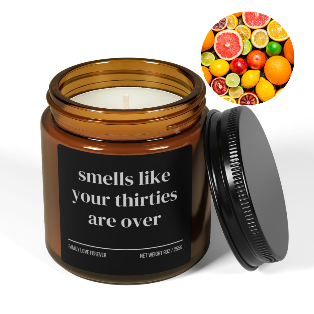 Smells Like Your Thirties Are Over Funny 40th Milestone Birthday Candle Gift for Turning 40 Years Old
