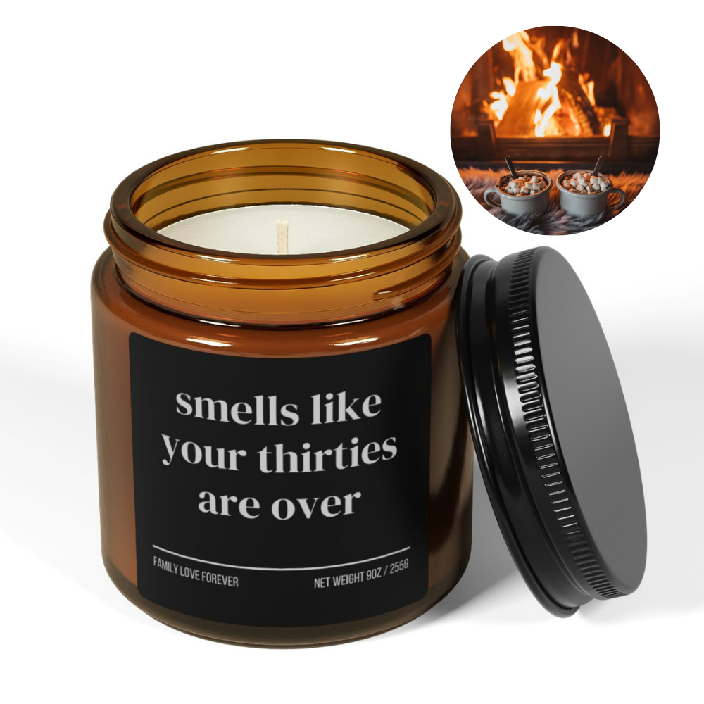 Smells Like Your Thirties Are Over Funny 40th Milestone Birthday Candle Gift for Turning 40 Years Old