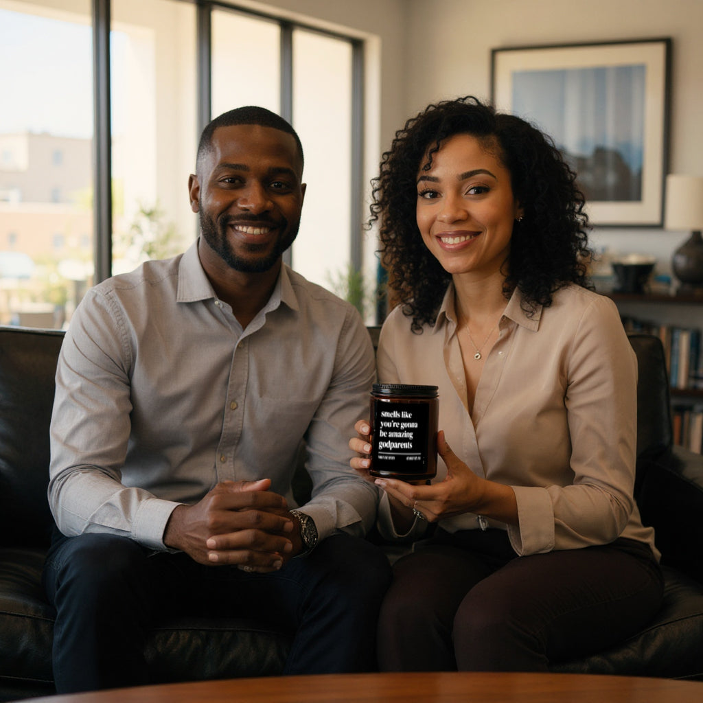 The "Smells Like You're Gonna Be Amazing Godparents" Candle — The Perfect Godparent Announcement Gift