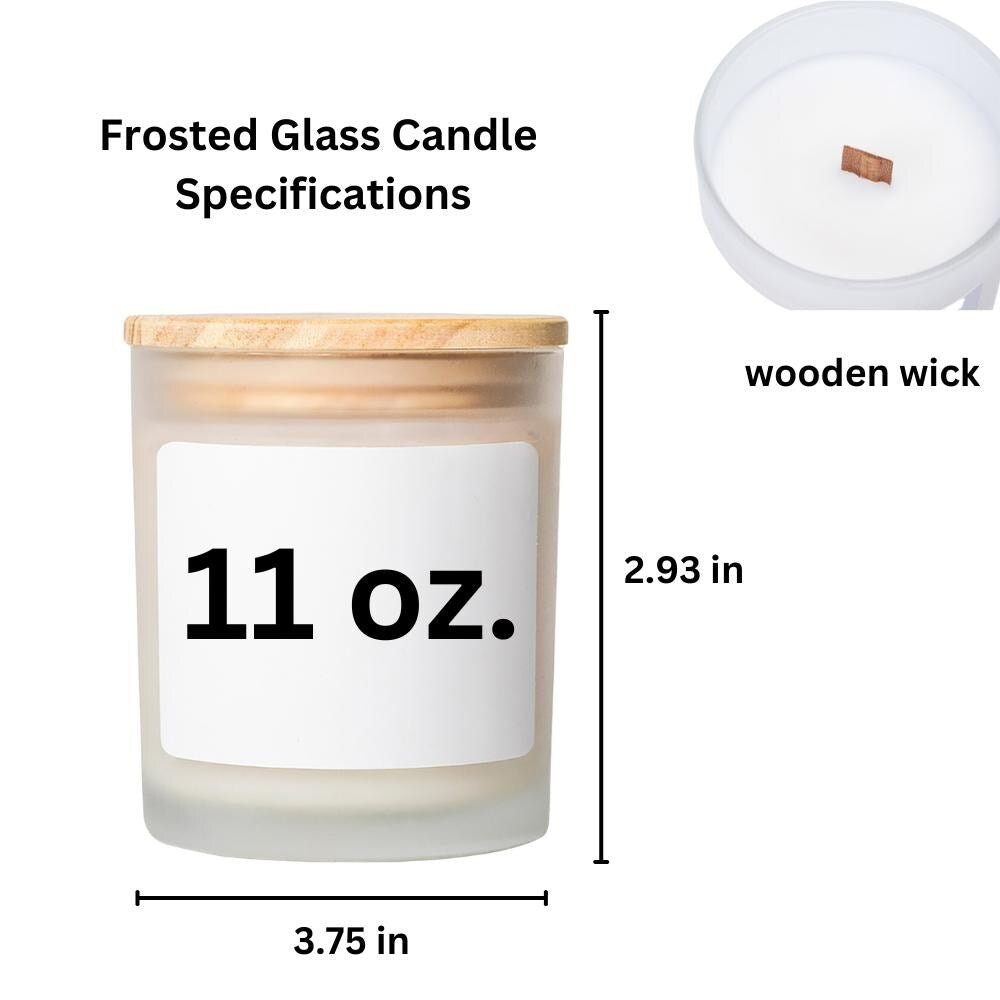 Celebrate Their Love with Our Personalized Romantic Candle, Wooden Wick, Frosted Glass, Engagement Keepsake