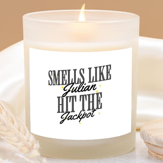 Funny Personalized Engagement Candle | Custom Wedding Gift | Frosted Glass & Wooden Wick | Perfect for Bachelorette Party or Best Friend
