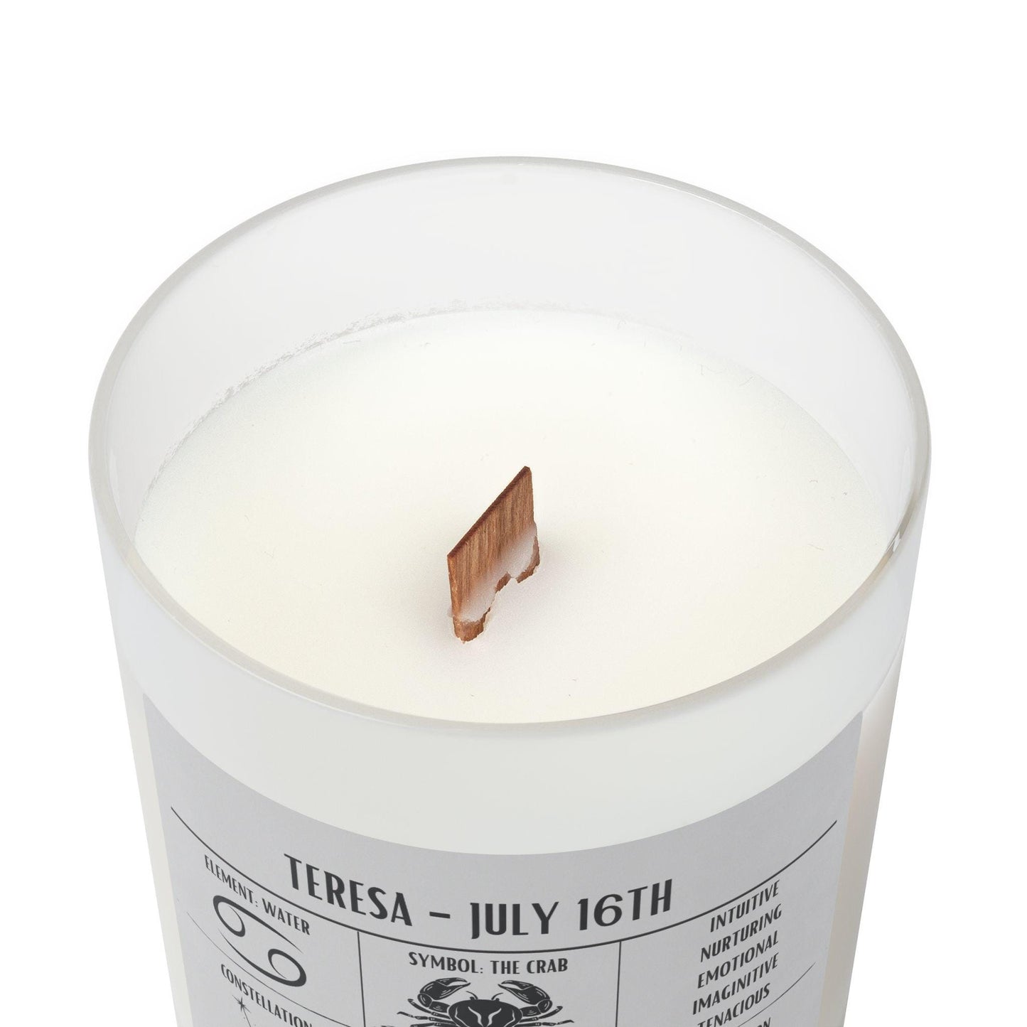 Personalized Cancer Zodiac Frosted Candle | June 21 - July 22 Birthday Gift | Birthdate Candle for Her | Custom Astrology Constellation
