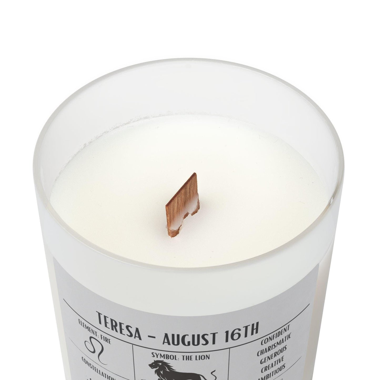 Personalized Leo Zodiac Frosted Candle | July 23 - August 22 Birthday Gift | Birthdate Candle for Her | Custom Astrology Constellation