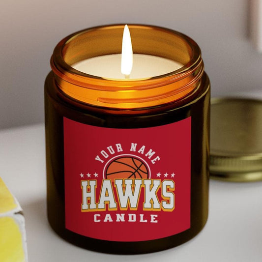 Customizable Atlanta Hawks Inspired Candle | NBA Hawks Basketball Fan Gift | Hawks Fan Gift for Him