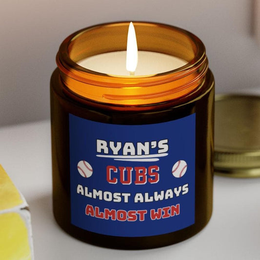 Chicago Cubs Almost Always Win Personalized Candle | MLB Cubs Baseball Fan Gift | Cubs Fan Gift for Him