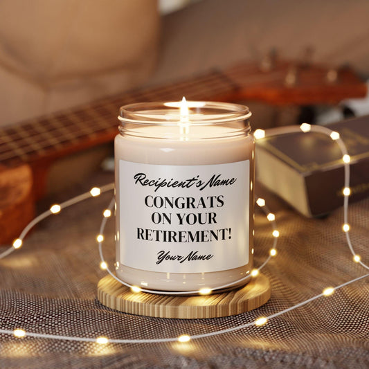Personalized Retirement Candle | Custom Gift for Teacher, Nurse, Police, Military, Doctor, Firefighter, Principal, Coworker