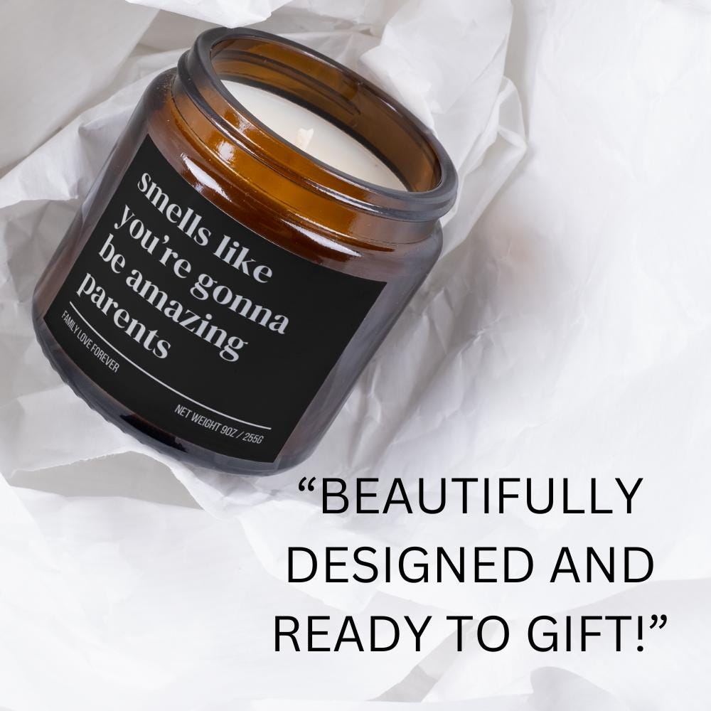 Smells Like You’re Gonna Be Amazing Parents Candle — Personalized Pregnancy Announcement Gift, Hand-Poured Soy Wax
